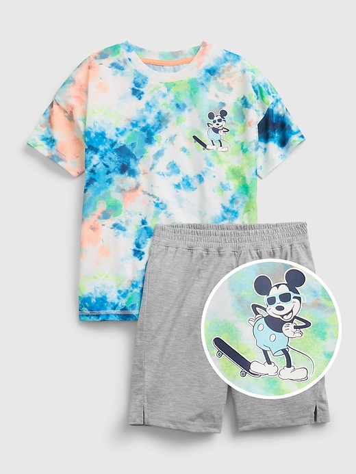 Image number 1 showing, GapKids &#124 Disney Mickey Mouse Tie-Dye 100% Recycled PJ Set