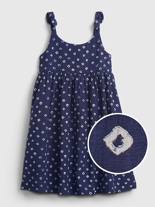 1 of 8 showing, with the color navy print of product Kids Polk-A-Dot Dress
