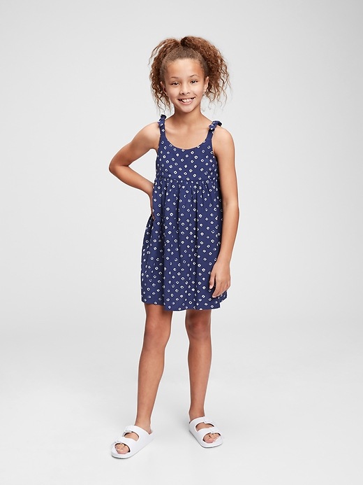 2 of 8 showing, with the color navy print of product Kids Polk-A-Dot Dress