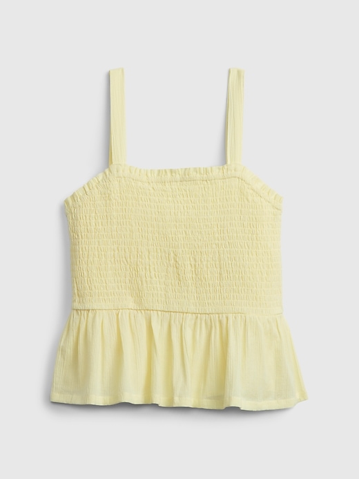 2 of 8 showing, with the color new honeysuckle of product Teen 100% Organic Cotton Smocked Tank Top