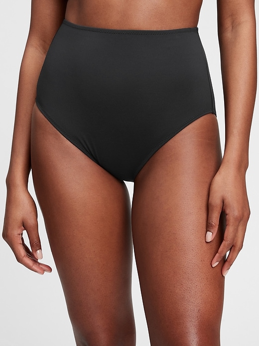1 of 8 showing, with the color true black of product High Rise Bikini Bottom