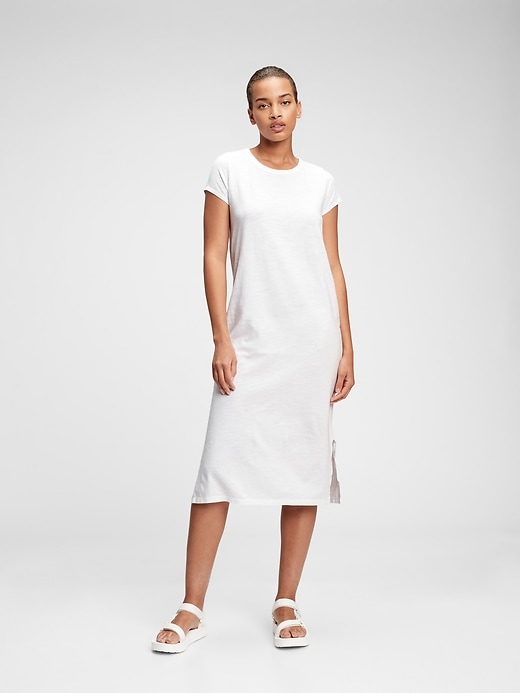 1 of 8 showing, with the color optic white of product Midi T-Shirt Dress