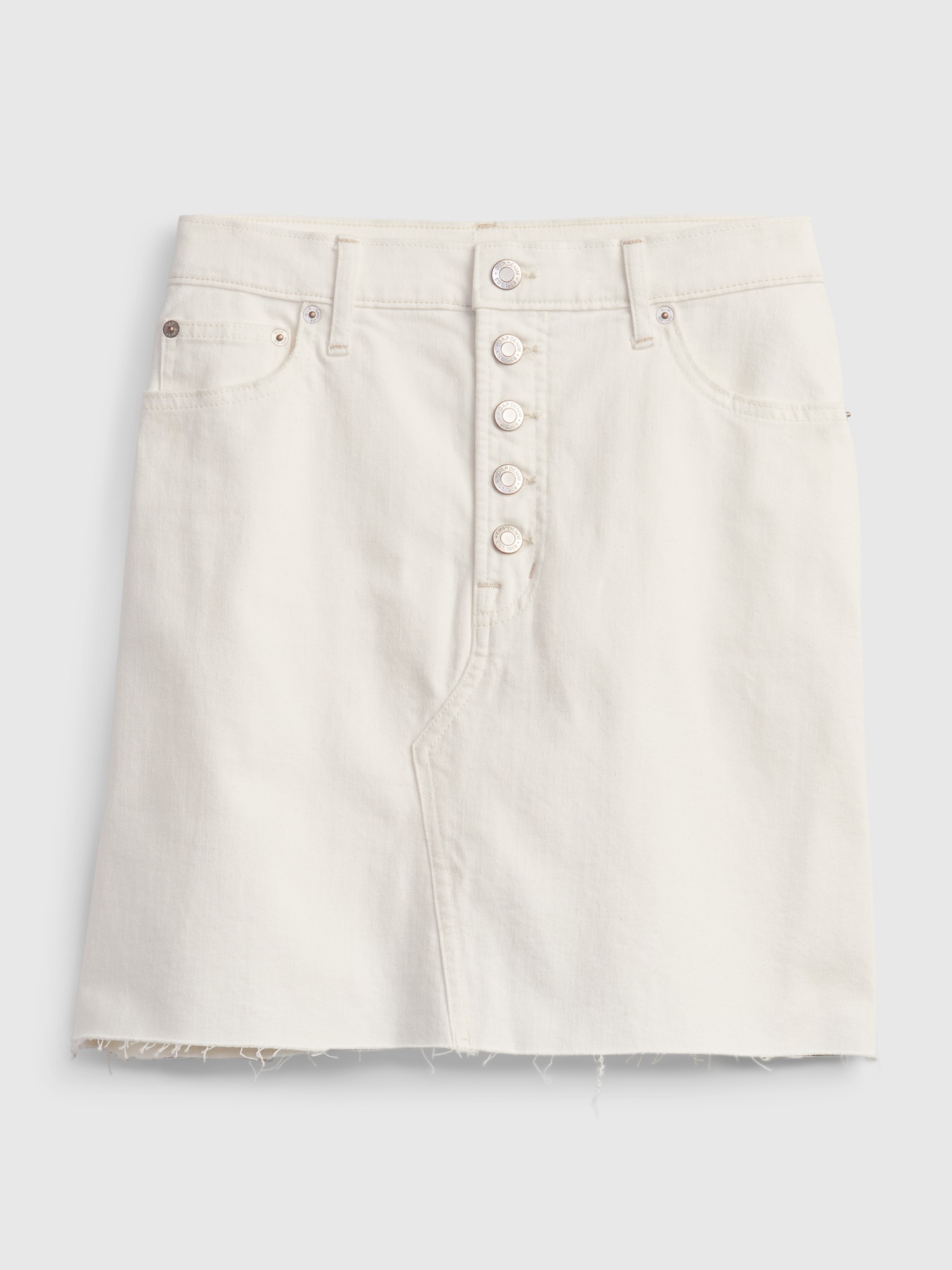 gap high rise denim midi skirt