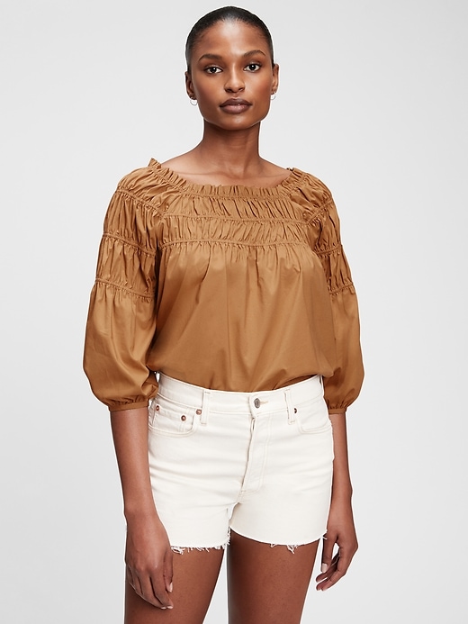 View large product image 1 of 1. Off-Shoulder Ruched Top