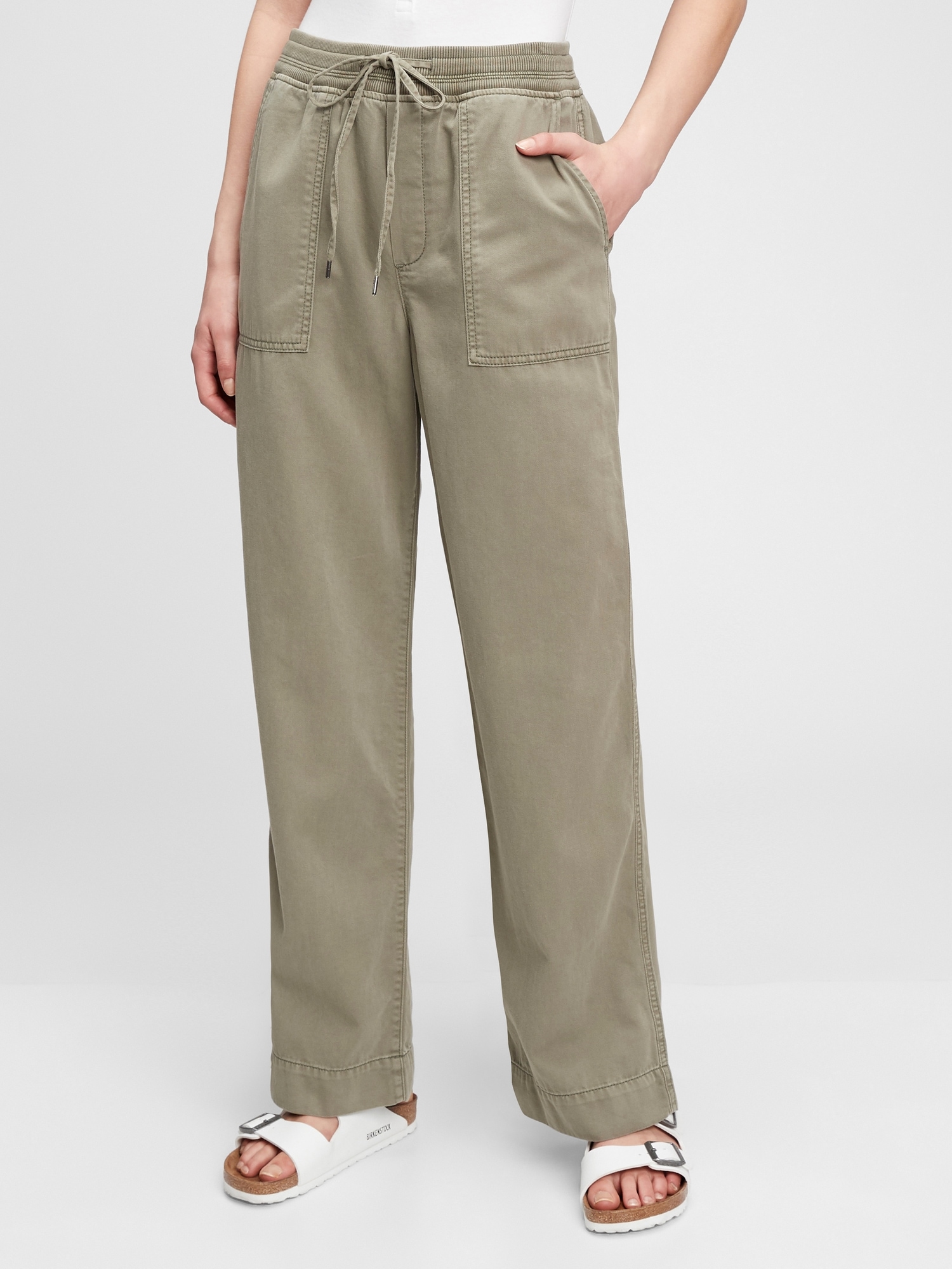 Ribbed Wide-Leg Pull-On Pants | Gap