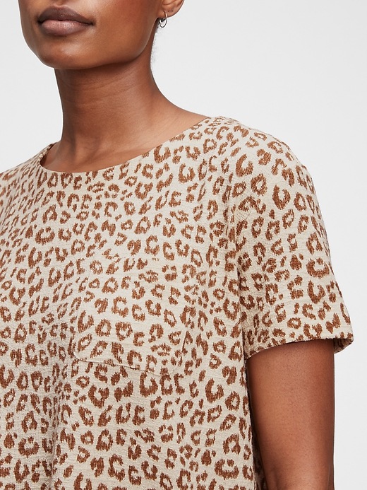 Image number 3 showing, Relaxed Cropped Print Pocket T-Shirt
