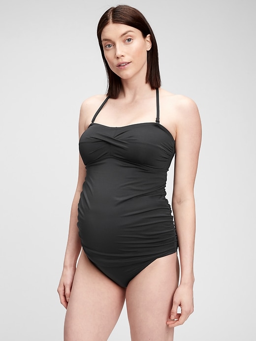 View large product image 1 of 2. Maternity Recycled Swim Tankini Top