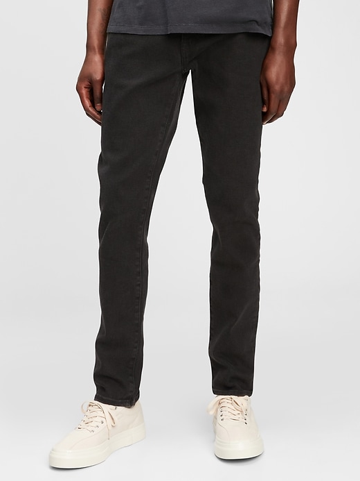 1 of 8 showing, with the color true black of product GapFlex Skinny Jeans
