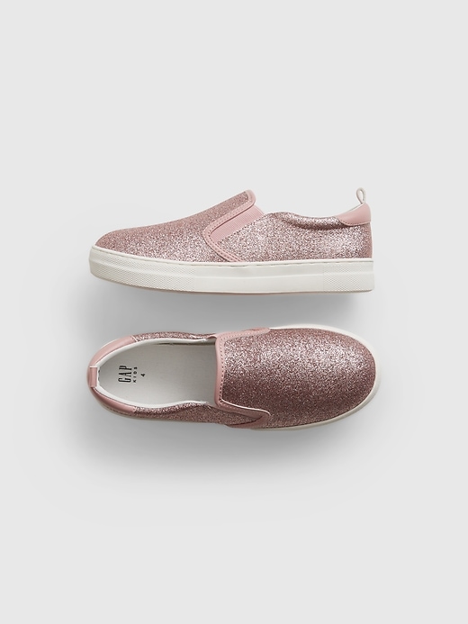 Image number 1 showing, Kids Glitter Slide-On Shoes