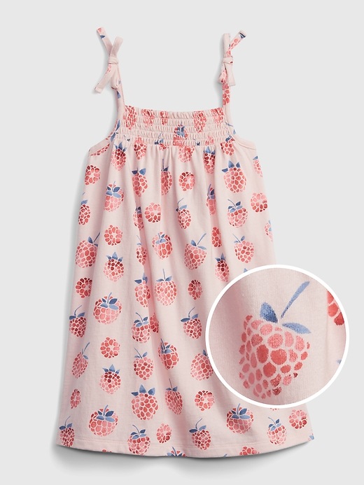 Image number 1 showing, Toddler Raspberry Graphic Smocked Dress
