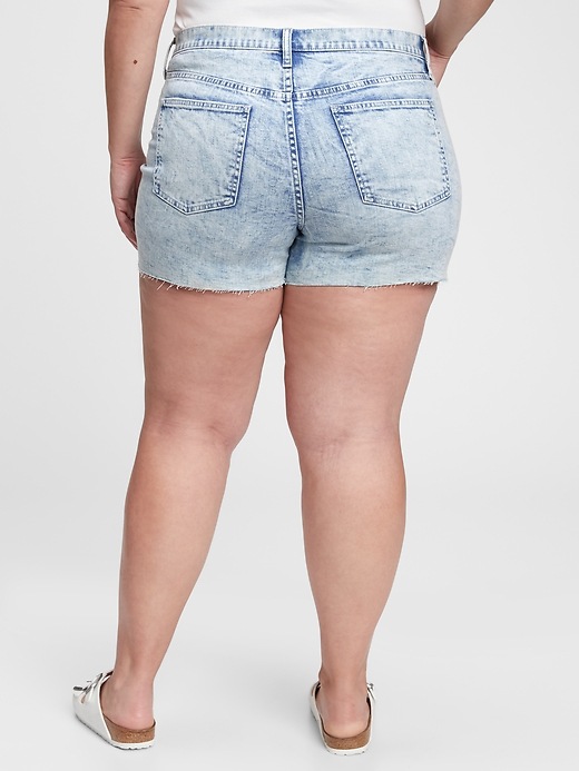 Image number 5 showing, 4" High Rise Denim Shorts with Washwell
