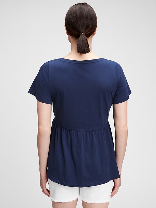 2 of 8 showing, with the color elysian blue of product Maternity Peplum T-Shirt