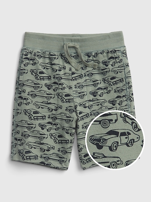 1 of 8 showing, with the color green cars of product Toddler Organic Cotton Mix and Match Print Pull-On Shorts