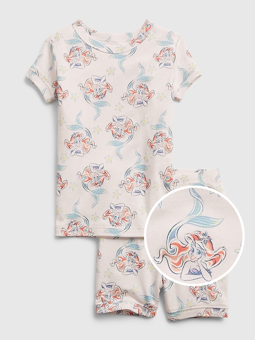 1 of 8 showing, with the color slightly pink of product Gap × Disney Baby & Toddler The Little Mermaid Organic Cotton PJ Set