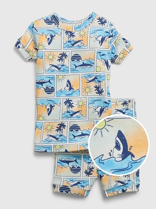 Image number 1 showing, babyGap 100% Organic Cotton Shark Graphic PJ Set