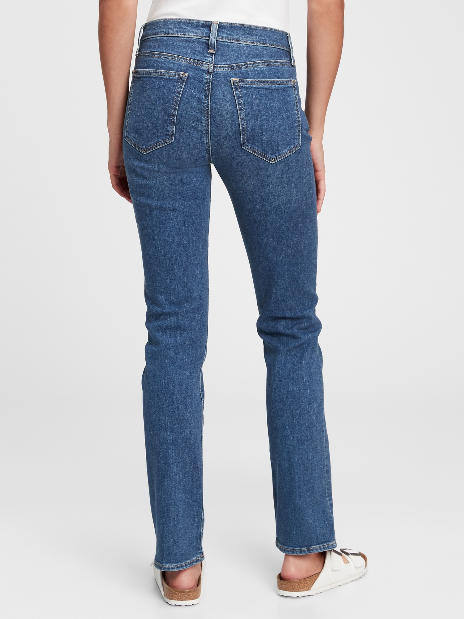 Mid Rise Classic Straight Jeans With 
