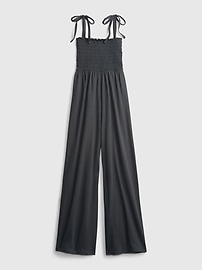 View large product image 8 of 8. Smocked Shoulder-Tie Jumpsuit