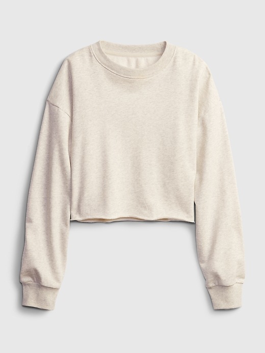Teen Cropped Cut-Off Crewneck Sweatshirt