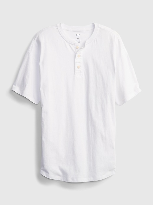 2 of 8 showing, with the color white of product Teen Organic Cotton Henley Shirt
