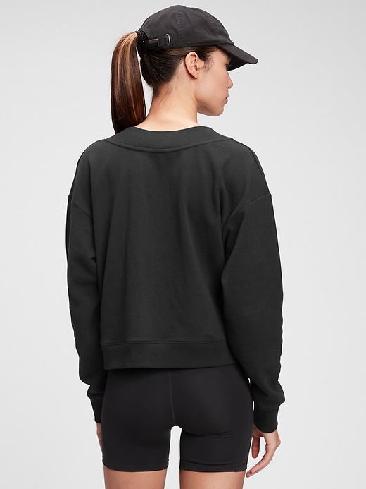 2 of 8 showing, with the color true black of product Reversible Twist Crewneck Sweatshirt