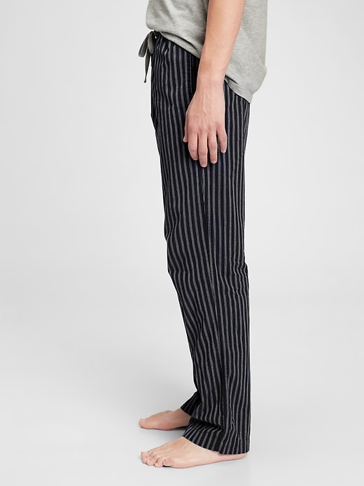 1 of 8 showing, with the color dark navy ground stripe of product Adult Pajama Pants In Poplin