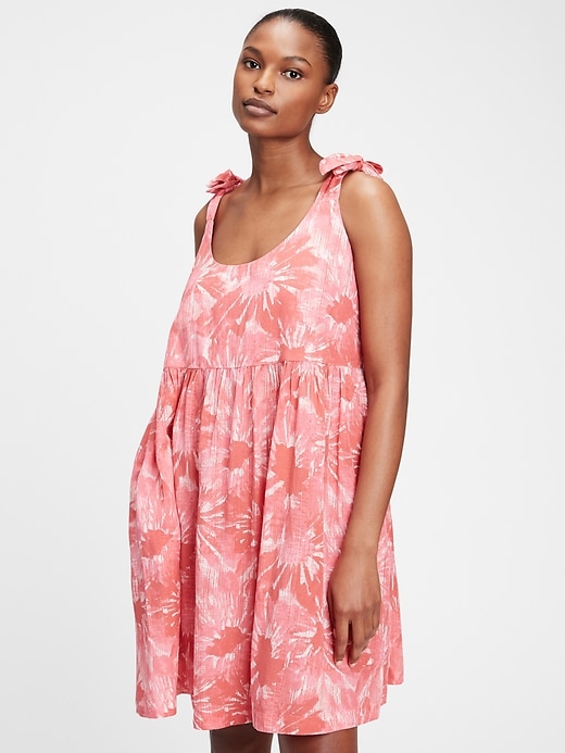 1 of 8 showing, with the color pink floral of product Tie-Strap Mini Dress
