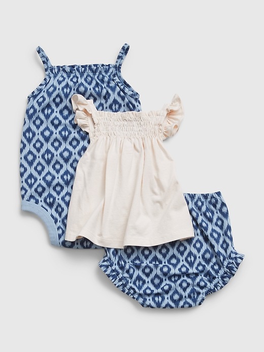 2 of 8 showing, with the color beach blue of product Baby 3-Piece Outfit Set