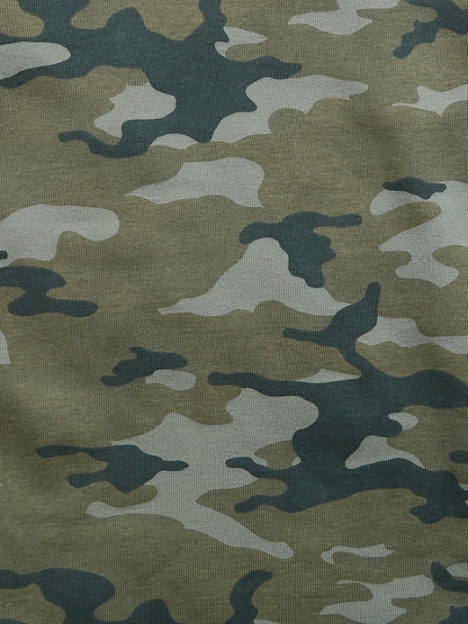 2 of 8 showing, with the color green camo of product Kids Organic Cotton Camo PJ Set