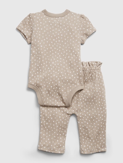 2 of 8 showing, with the color quail of product Baby Polk-A-Dot Outfit Set