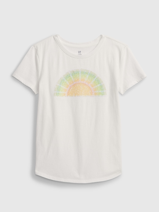2 of 8 showing, with the color new off white of product Kids Organic Cotton Interactive T-Shirt