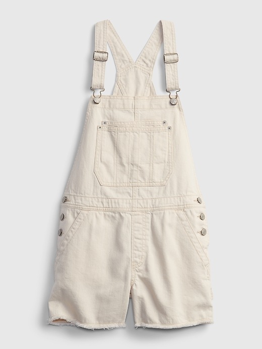 2 of 8 showing, with the color beige of product Teen 100% Organic Cotton Denim Shortalls with Washwell™