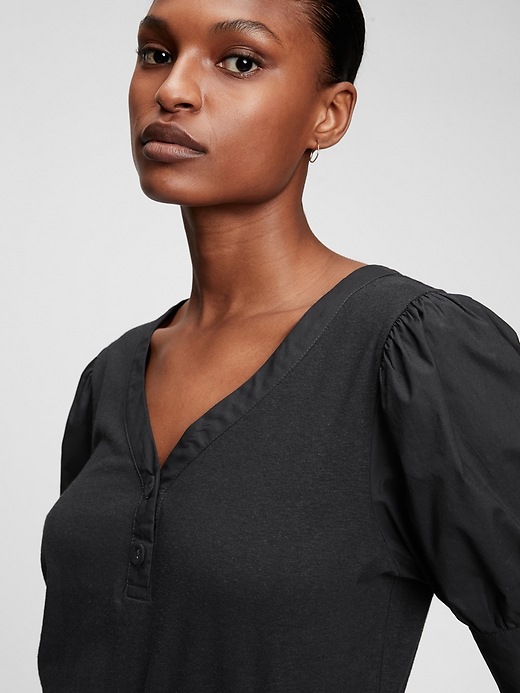 Image number 3 showing, Puff Sleeve Henley Top