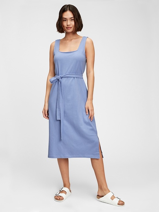 Gap Squareneck Tie-Belt Dress