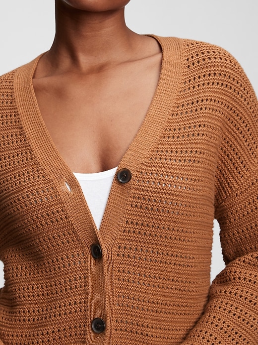 Image number 3 showing, Textured Button-Front Cardigan