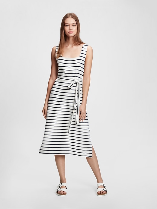 Gap Squareneck Tie-Belt Dress