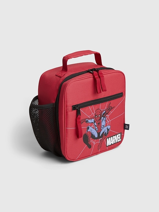 1 of 8 showing, with the color easy red of product GapKids &#124 Marvel Spider-Man Graphic Recycled Polyester Lunchbag