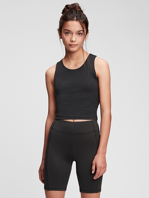 1 of 8 showing, with the color true black of product GapFit Teen Sports Tank Top
