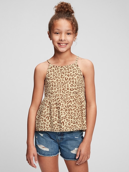 2 of 8 showing, with the color leopard print of product Kids Peplum Top