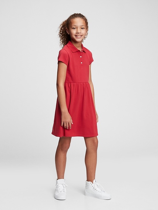 Kids Organic Cotton Uniform Polo Dress