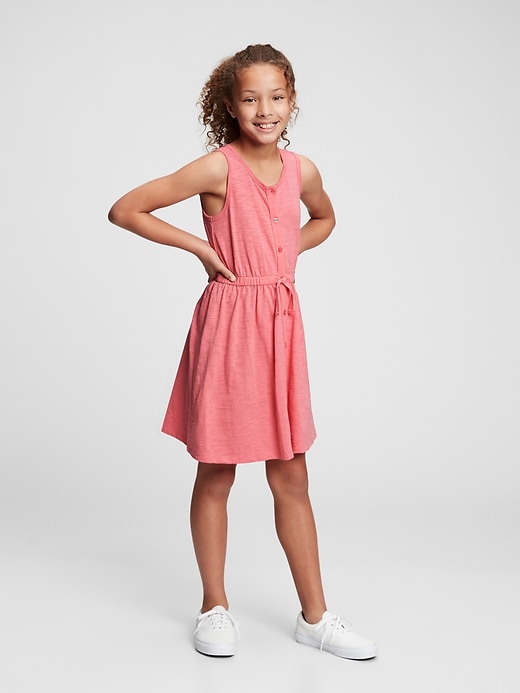 2 of 8 showing, with the color apple blossom of product Kids Button-Front Dress