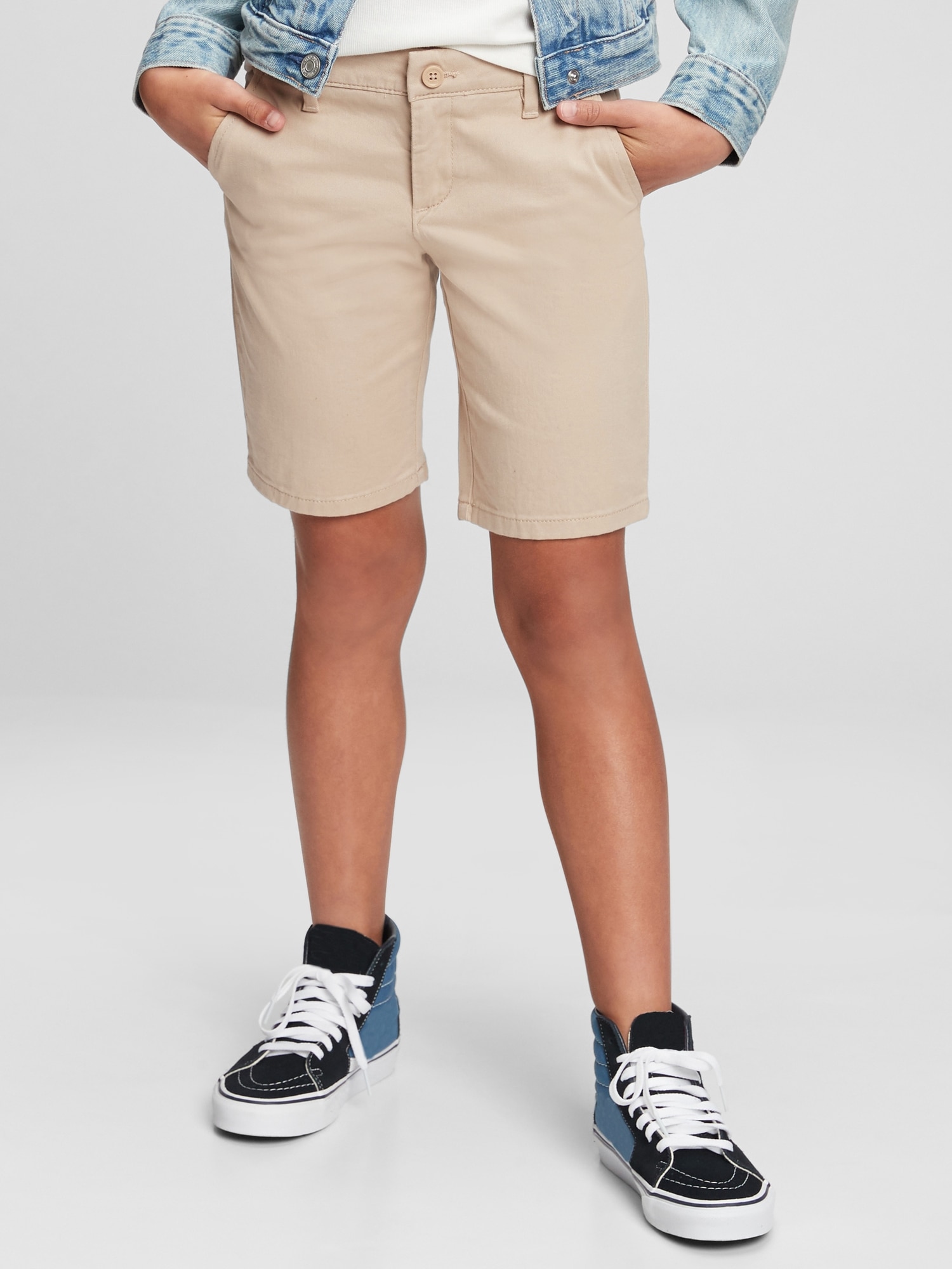 Gap Kids Uniform Bermuda Shorts beige. 1