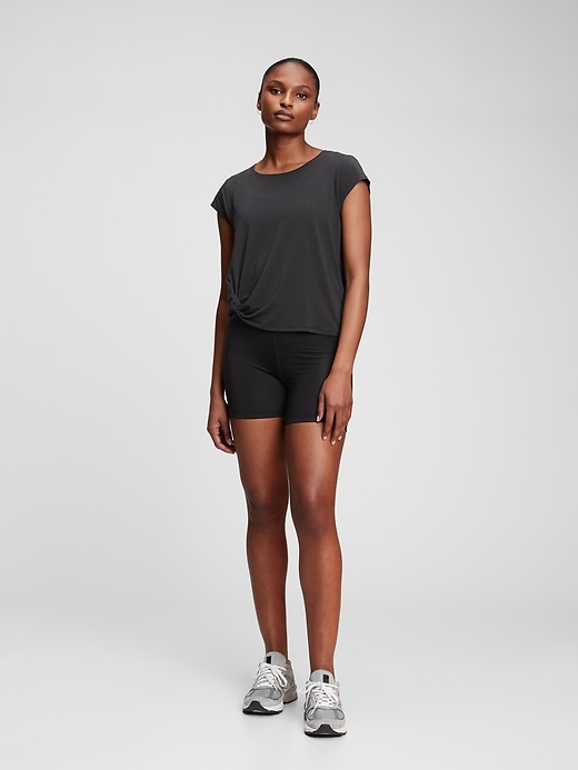 1 of 8 showing, with the color true black of product GapFit Breathe Side-Twist T-Shirt