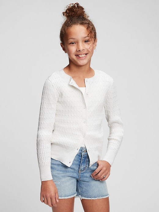 View large product image 2 of 4. Kids Organic Cotton Uniform Cardigan