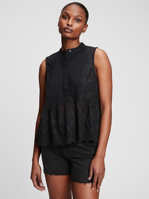 Sleeveless Eyelet Top | Gap