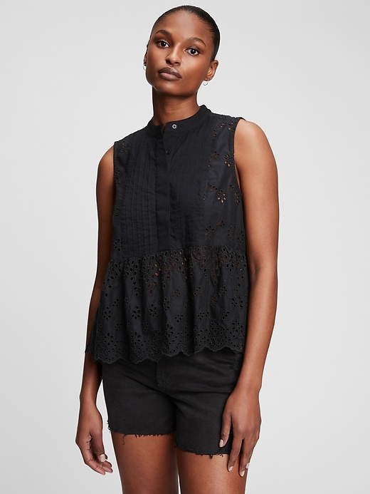 Image number 8 showing, Sleeveless Eyelet Top