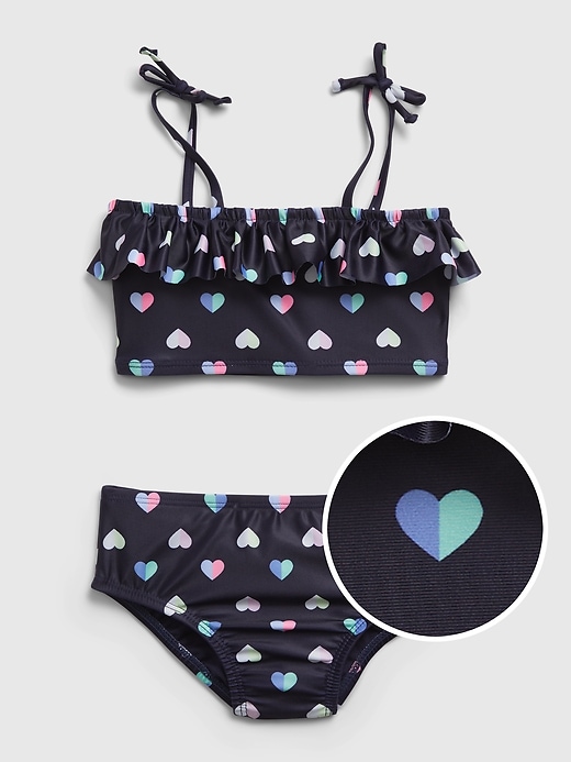 Toddler Recycled Heart Graphic Swim Two-Piece