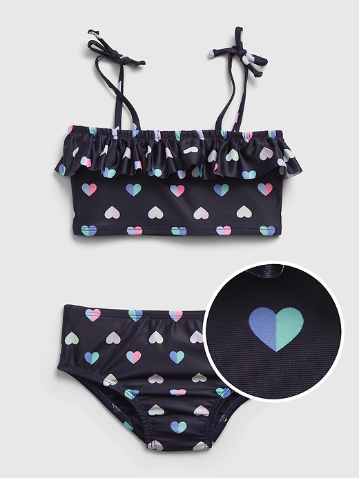 Image number 1 showing, Toddler Recycled Heart Graphic Swim Two-Piece