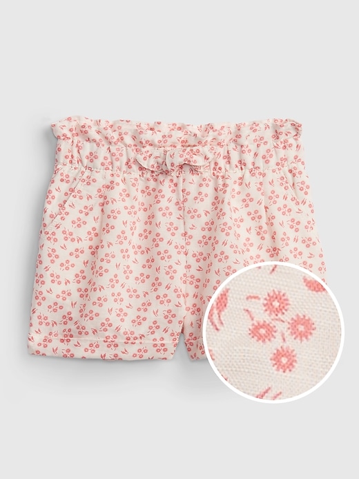 1 of 8 showing, with the color bold pink ditsy floral of product Toddler Pull-On Utility Shorts