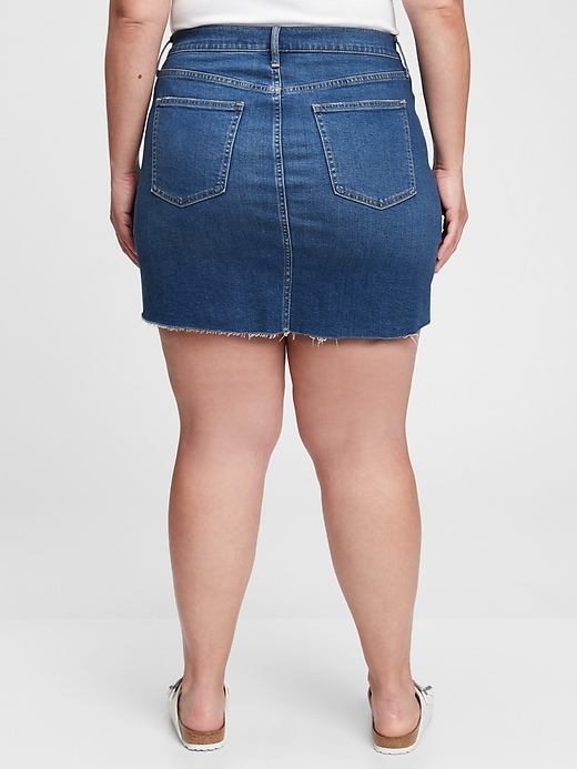 2 of 8 showing, with the color medium wash of product Denim Mini Skirt with Washwell