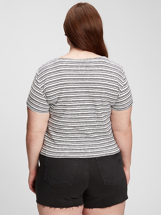 Image number 5 showing, Relaxed Cropped Stripe Pocket T-Shirt